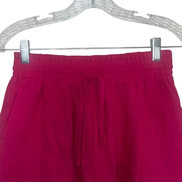 Skylar Rose Shorts Linen Blend Womens Small Pink New Elastic Waist - Picture 3 of 8